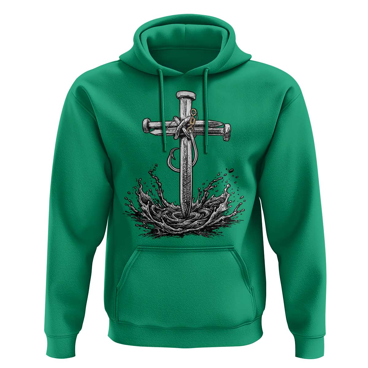 Faith Family Fishing Hoodie Christian Jesus Cross Fathers Day Gift