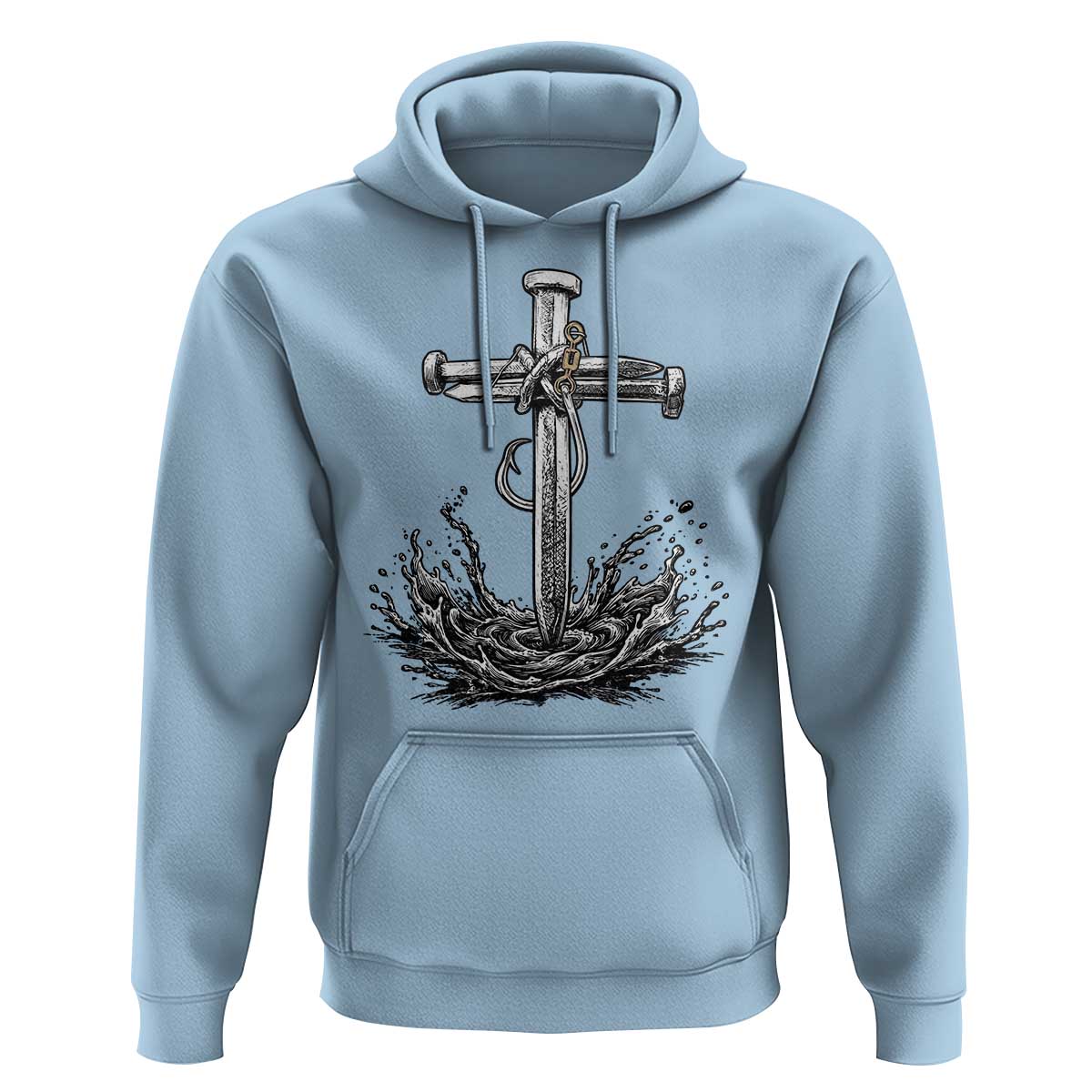 Faith Family Fishing Hoodie Christian Jesus Cross Fathers Day Gift