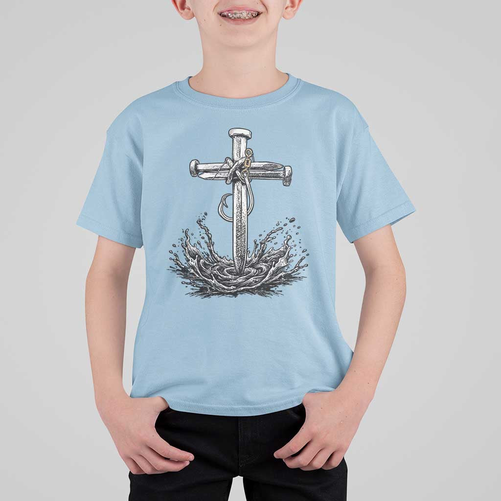 Faith Family Fishing T Shirt For Kid Christian Jesus Cross Fathers Day Gift