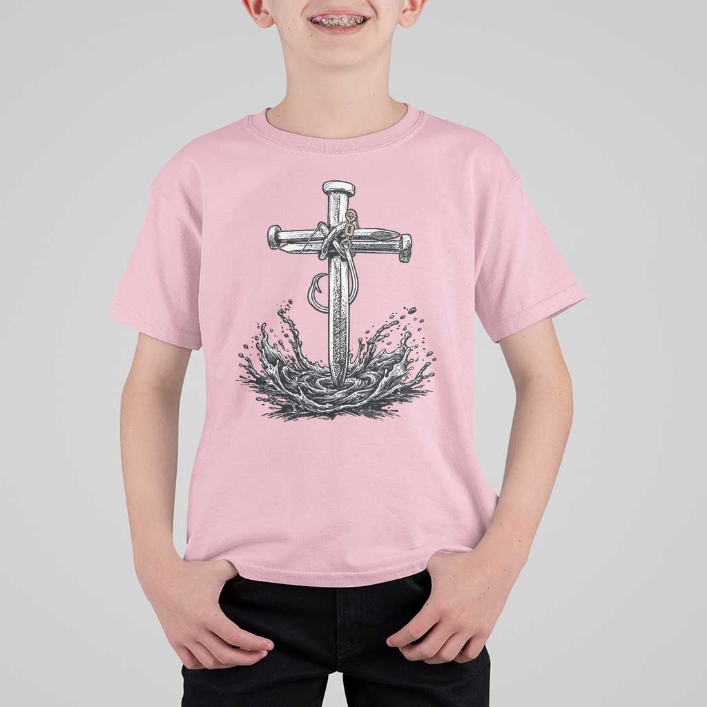 Faith Family Fishing T Shirt For Kid Christian Jesus Cross Fathers Day Gift