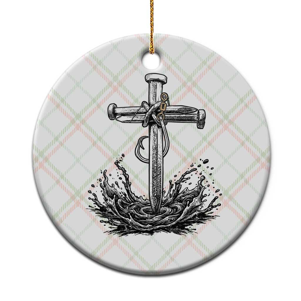 Faith Family Fishing Ceramic Ornament Christian Jesus Cross Fathers Day Gift