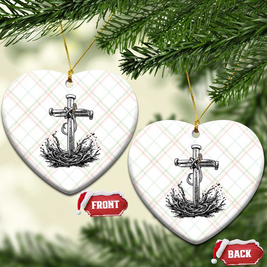 Faith Family Fishing Ceramic Ornament Christian Jesus Cross Fathers Day Gift