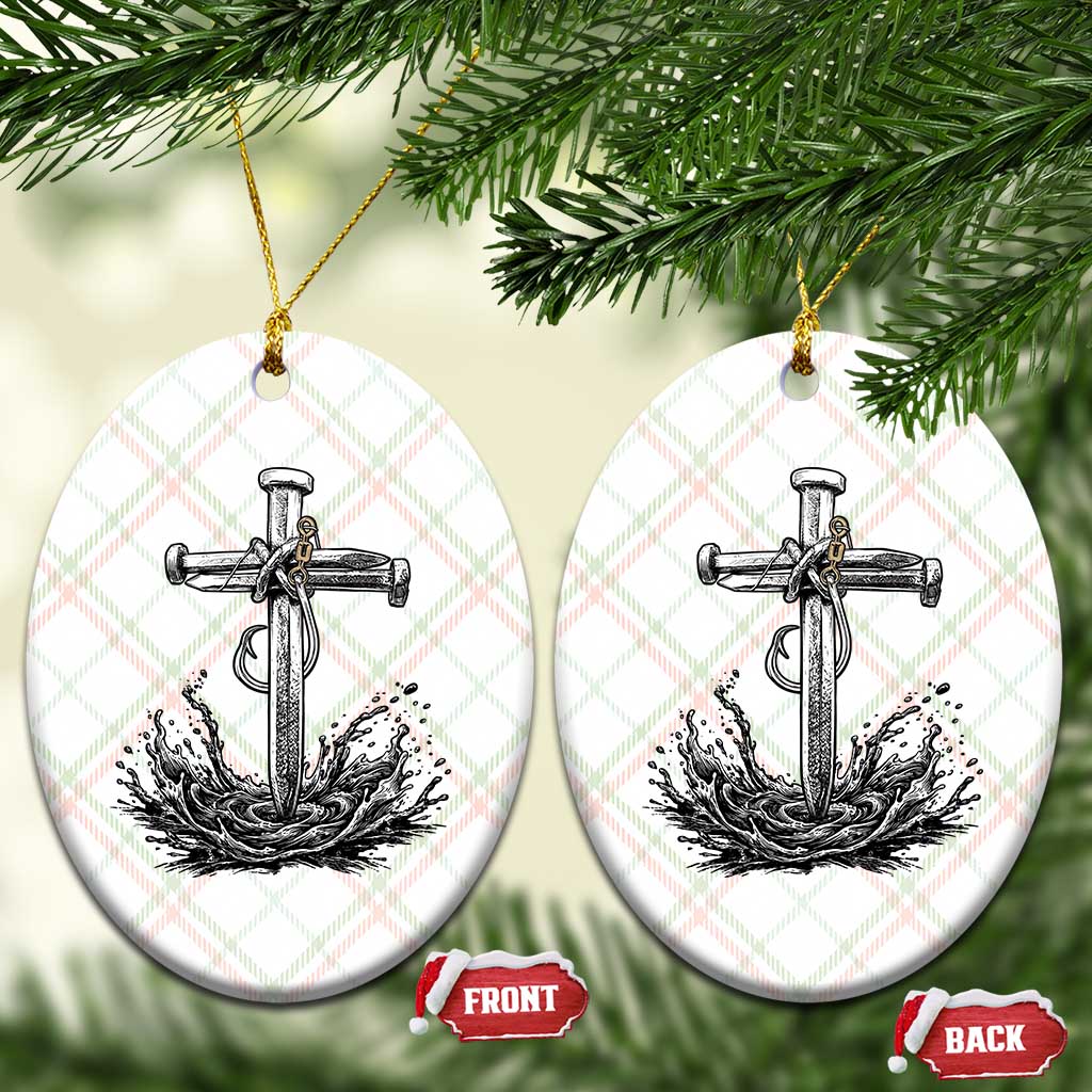 Faith Family Fishing Ceramic Ornament Christian Jesus Cross Fathers Day Gift