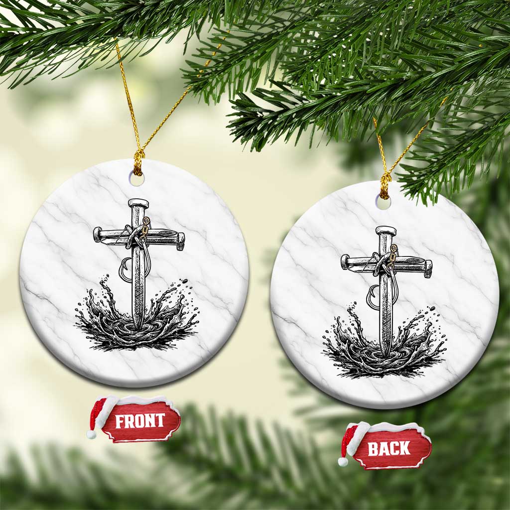 Faith Family Fishing Ceramic Ornament Christian Jesus Cross Fathers Day Gift