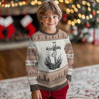 Faith Family Fishing Ugly Christmas Sweater Christian Jesus Cross Fathers Day Gift