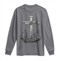 Faith Family Fishing Long Sleeve Shirt Christian Jesus Cross Fathers Day Gift