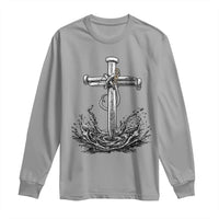 Faith Family Fishing Long Sleeve Shirt Christian Jesus Cross Fathers Day Gift