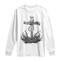 Faith Family Fishing Long Sleeve Shirt Christian Jesus Cross Fathers Day Gift