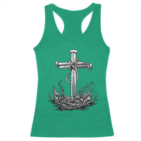 Faith Family Fishing Racerback Tank Top Christian Jesus Cross Fathers Day Gift