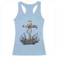 Faith Family Fishing Racerback Tank Top Christian Jesus Cross Fathers Day Gift