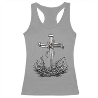 Faith Family Fishing Racerback Tank Top Christian Jesus Cross Fathers Day Gift