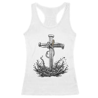 Faith Family Fishing Racerback Tank Top Christian Jesus Cross Fathers Day Gift