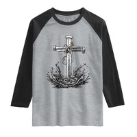 Faith Family Fishing Raglan Shirt Christian Jesus Cross Fathers Day Gift