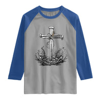 Faith Family Fishing Raglan Shirt Christian Jesus Cross Fathers Day Gift