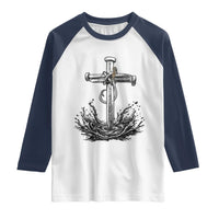 Faith Family Fishing Raglan Shirt Christian Jesus Cross Fathers Day Gift