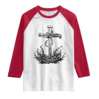 Faith Family Fishing Raglan Shirt Christian Jesus Cross Fathers Day Gift