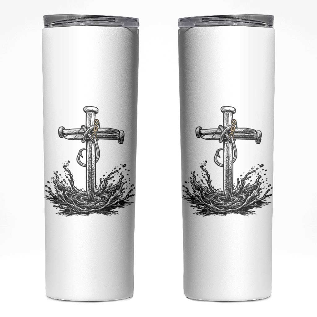 Faith Family Fishing Skinny Tumbler Christian Jesus Cross Fathers Day Gift
