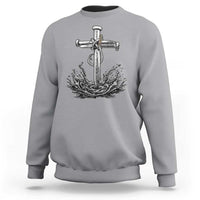 Faith Family Fishing Sweatshirt Christian Jesus Cross Fathers Day Gift