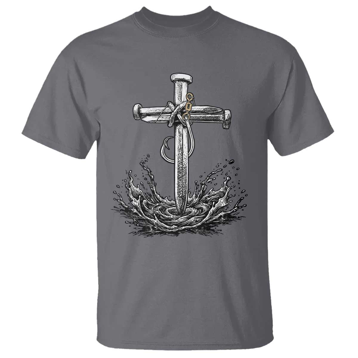 Faith Family Fishing T Shirt Christian Jesus Cross Fathers Day Gift