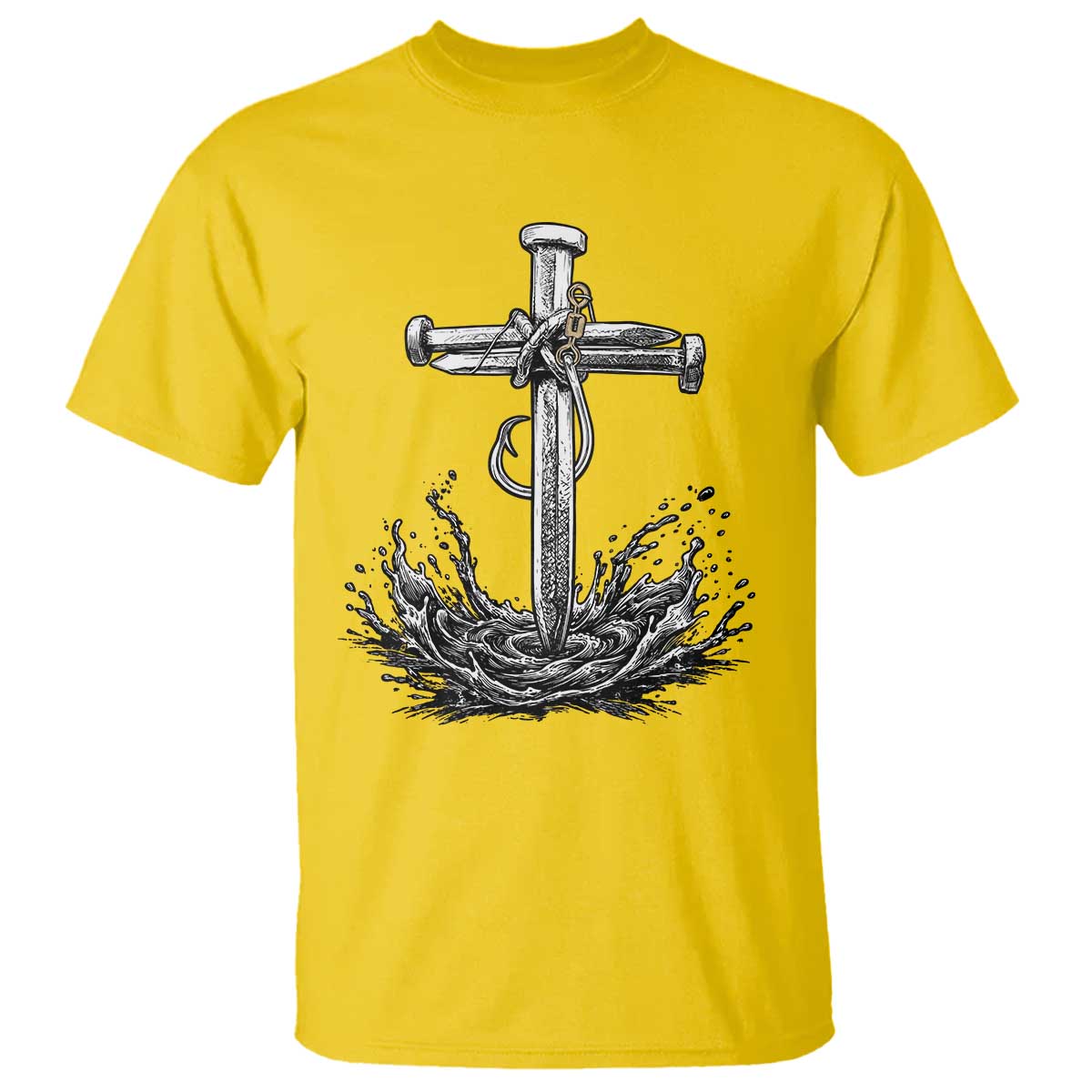 Faith Family Fishing T Shirt Christian Jesus Cross Fathers Day Gift