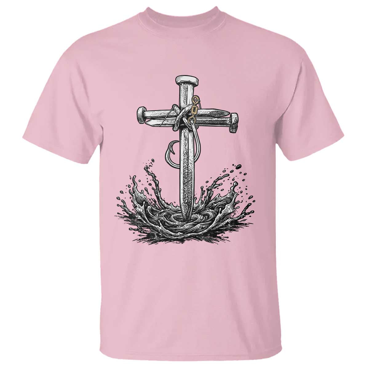 Faith Family Fishing T Shirt Christian Jesus Cross Fathers Day Gift