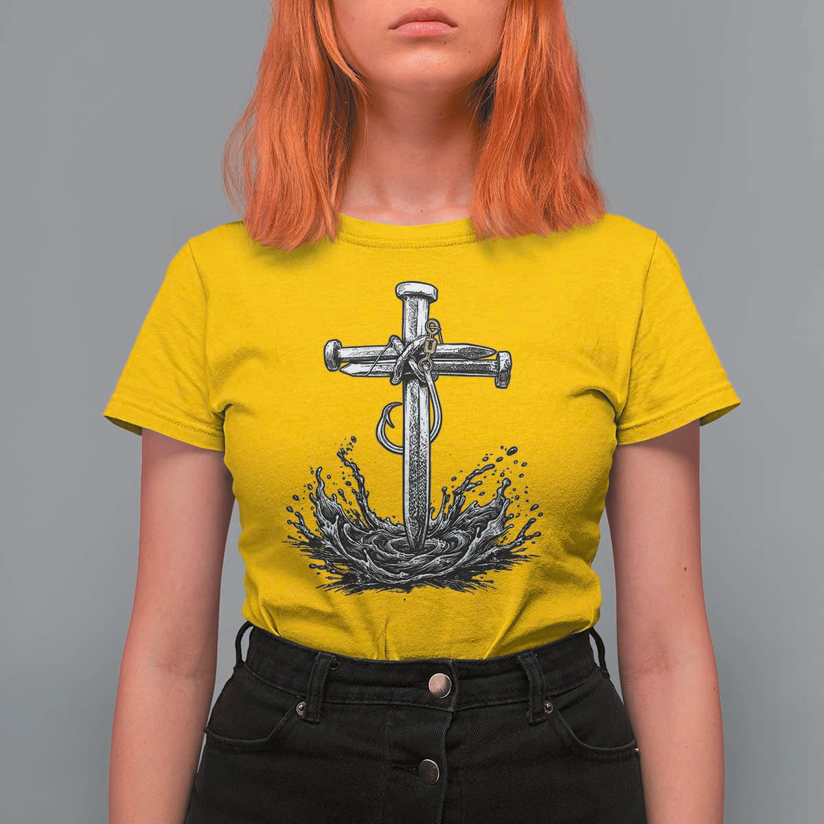 Faith Family Fishing T Shirt For Women Christian Jesus Cross Fathers Day Gift