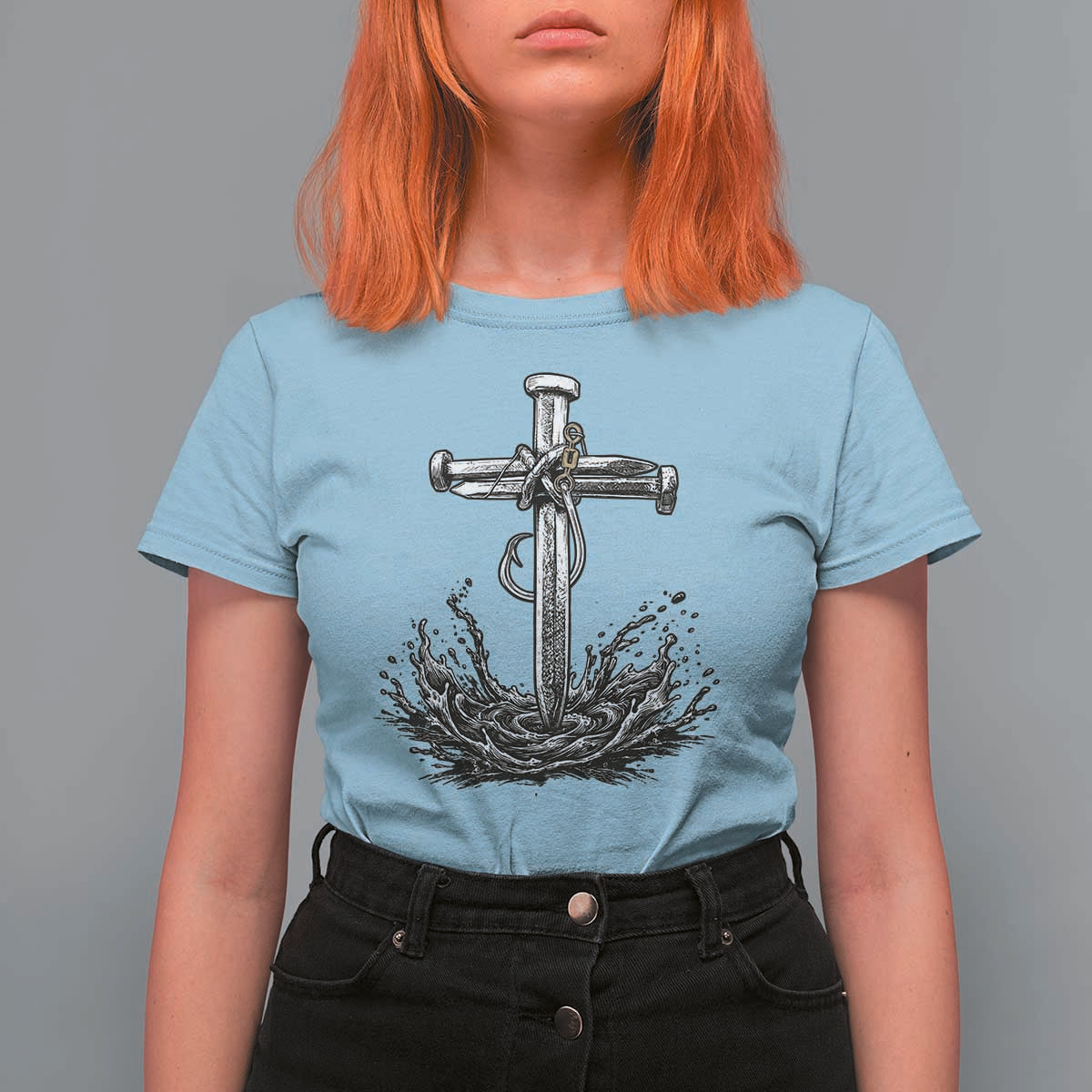 Faith Family Fishing T Shirt For Women Christian Jesus Cross Fathers Day Gift