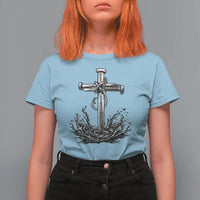 Faith Family Fishing T Shirt For Women Christian Jesus Cross Fathers Day Gift