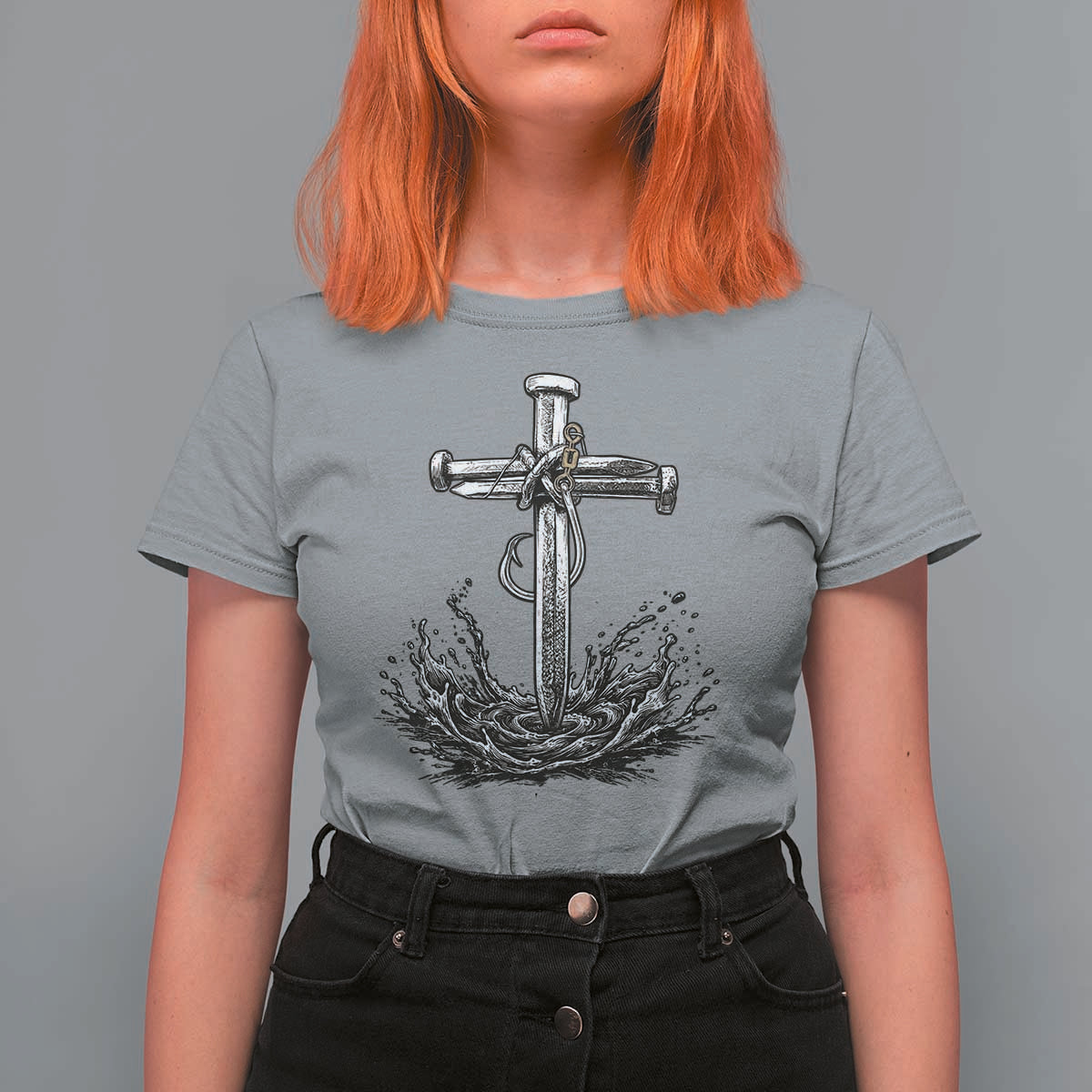 Faith Family Fishing T Shirt For Women Christian Jesus Cross Fathers Day Gift