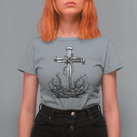Faith Family Fishing T Shirt For Women Christian Jesus Cross Fathers Day Gift