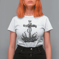 Faith Family Fishing T Shirt For Women Christian Jesus Cross Fathers Day Gift