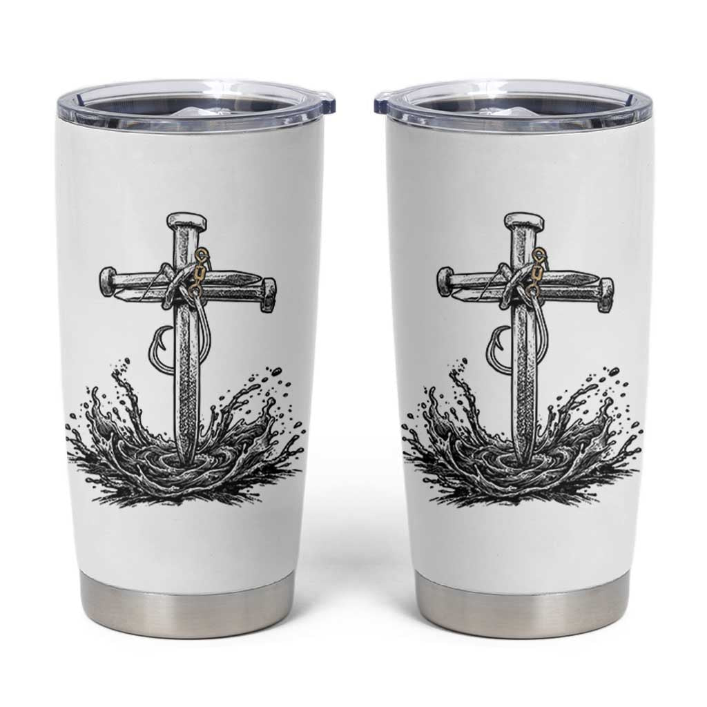 Faith Family Fishing Tumbler Cup Christian Jesus Cross Fathers Day Gift