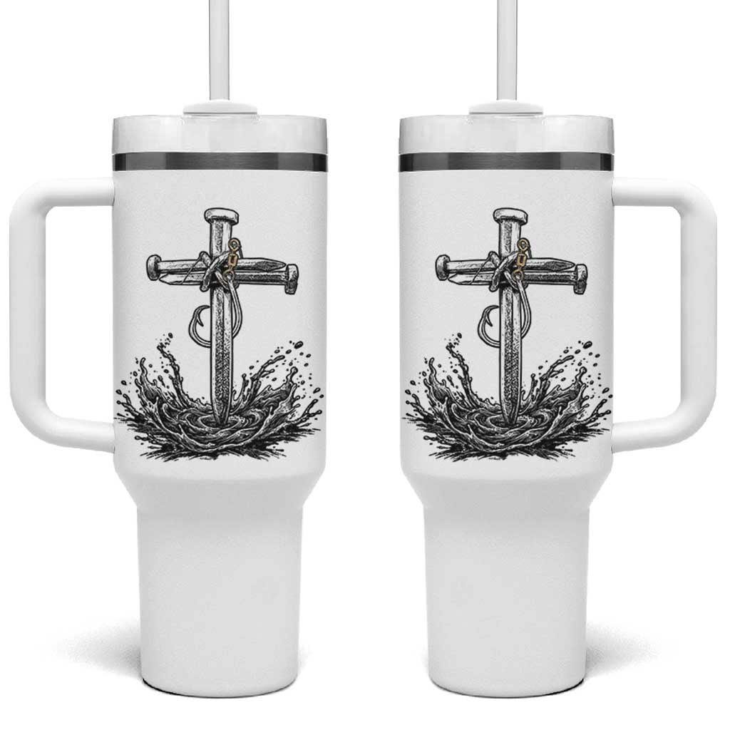 Faith Family Fishing Tumbler With Handle Christian Jesus Cross Fathers Day Gift