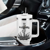 Faith Family Fishing Tumbler With Handle Christian Jesus Cross Fathers Day Gift