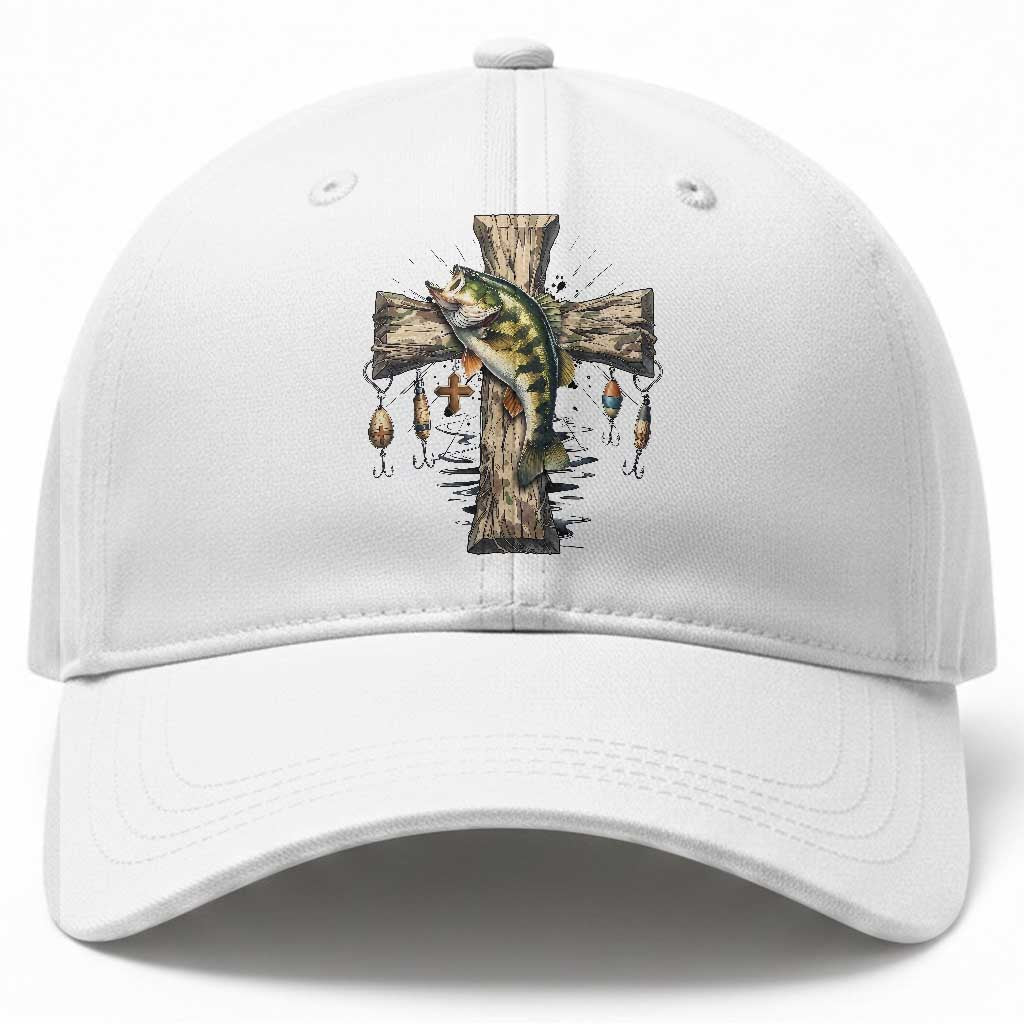 Camo Jesus Cross Fishing Baseball Cap Faith Family Fishing Fathers Day