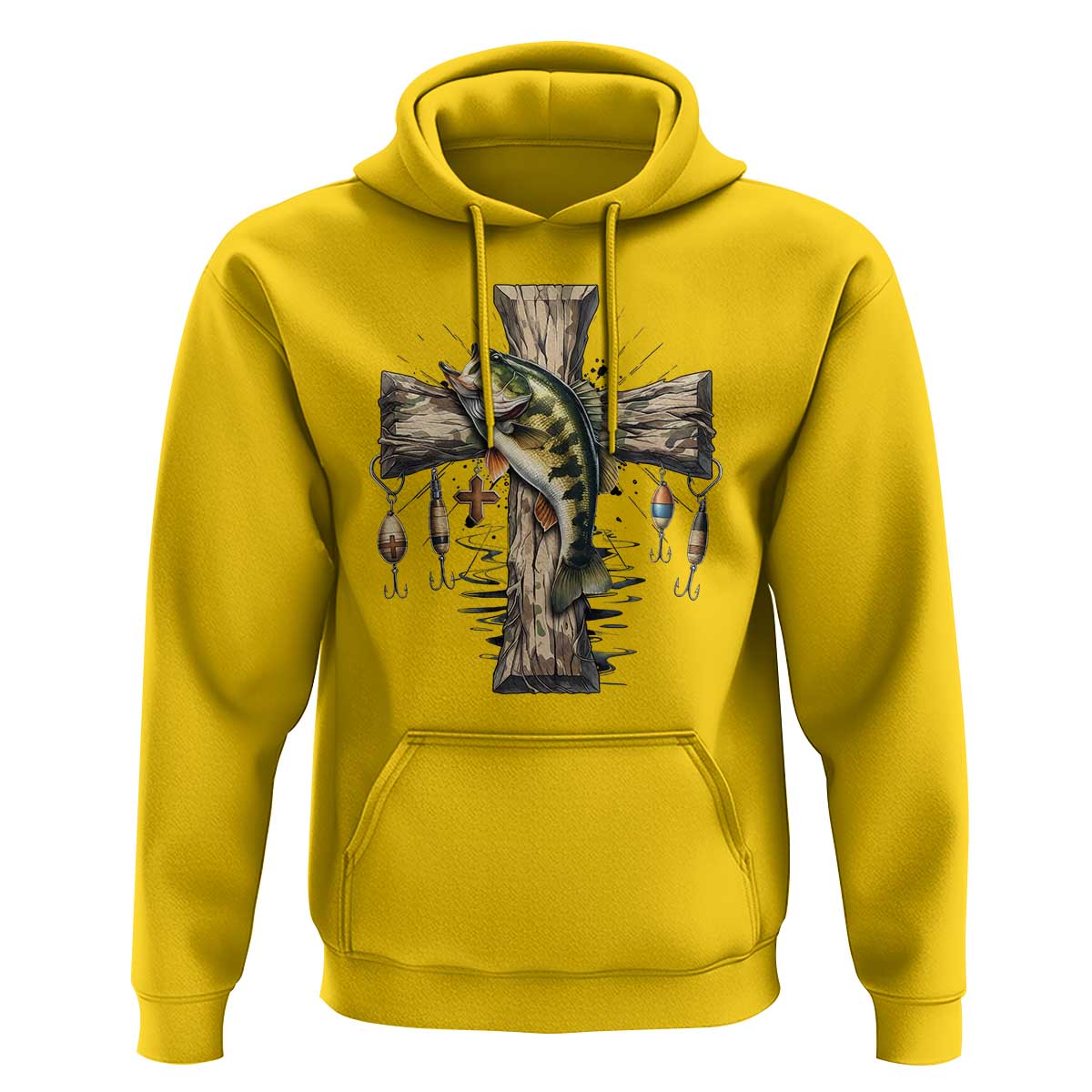 Camo Jesus Cross Fishing Hoodie Faith Family Fishing Fathers Day