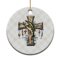 Camo Jesus Cross Fishing Ceramic Ornament Faith Family Fishing Fathers Day