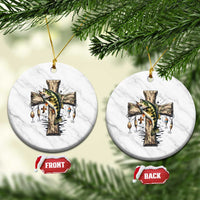 Camo Jesus Cross Fishing Ceramic Ornament Faith Family Fishing Fathers Day