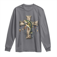 Camo Jesus Cross Fishing Long Sleeve Shirt Faith Family Fishing Fathers Day