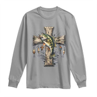 Camo Jesus Cross Fishing Long Sleeve Shirt Faith Family Fishing Fathers Day