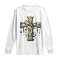 Camo Jesus Cross Fishing Long Sleeve Shirt Faith Family Fishing Fathers Day