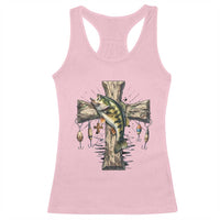 Camo Jesus Cross Fishing Racerback Tank Top Faith Family Fishing Fathers Day