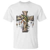 Camo Jesus Cross Fishing T Shirt Faith Family Fishing Fathers Day