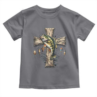 Camo Jesus Cross Fishing Toddler T Shirt Faith Family Fishing Fathers Day