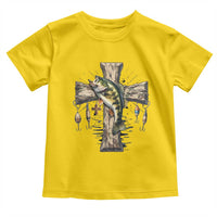 Camo Jesus Cross Fishing Toddler T Shirt Faith Family Fishing Fathers Day