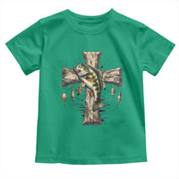 Camo Jesus Cross Fishing Toddler T Shirt Faith Family Fishing Fathers Day