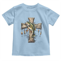 Camo Jesus Cross Fishing Toddler T Shirt Faith Family Fishing Fathers Day