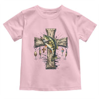 Camo Jesus Cross Fishing Toddler T Shirt Faith Family Fishing Fathers Day