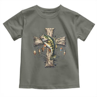 Camo Jesus Cross Fishing Toddler T Shirt Faith Family Fishing Fathers Day