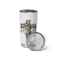 Camo Jesus Cross Fishing Tumbler Cup Faith Family Fishing Fathers Day